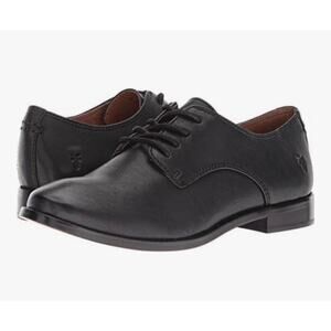 Frye Anna Oxford Lace Up Shoe Womens 6.5 Black Leather Dark Academia Preppy Chic